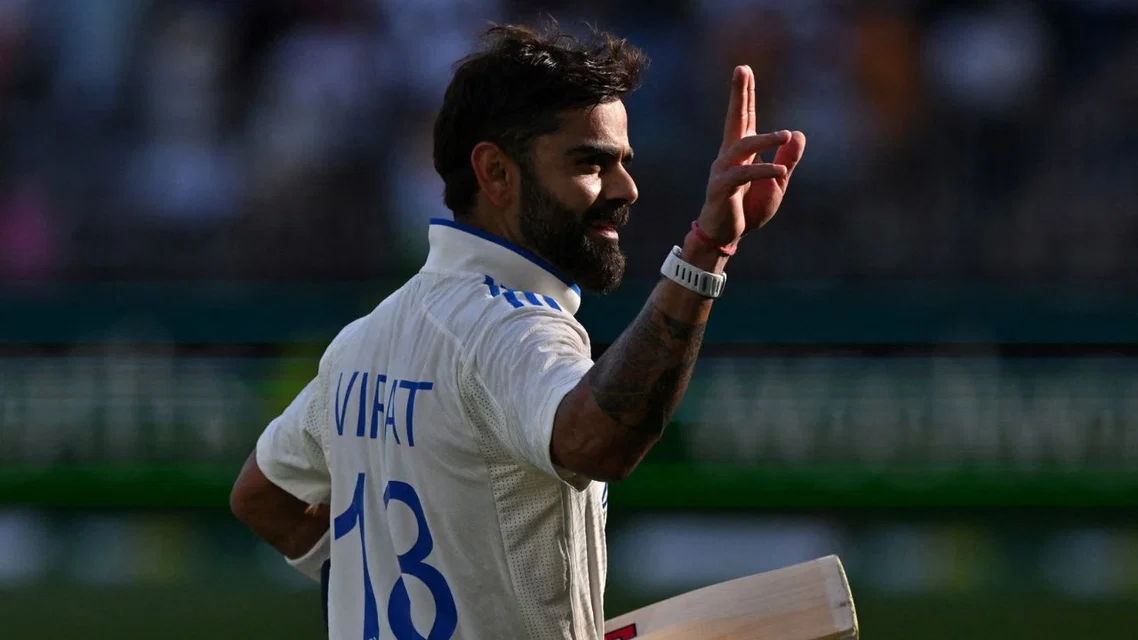 Virat Kohli after his final Test century in Perth, 2024. PC- AFP